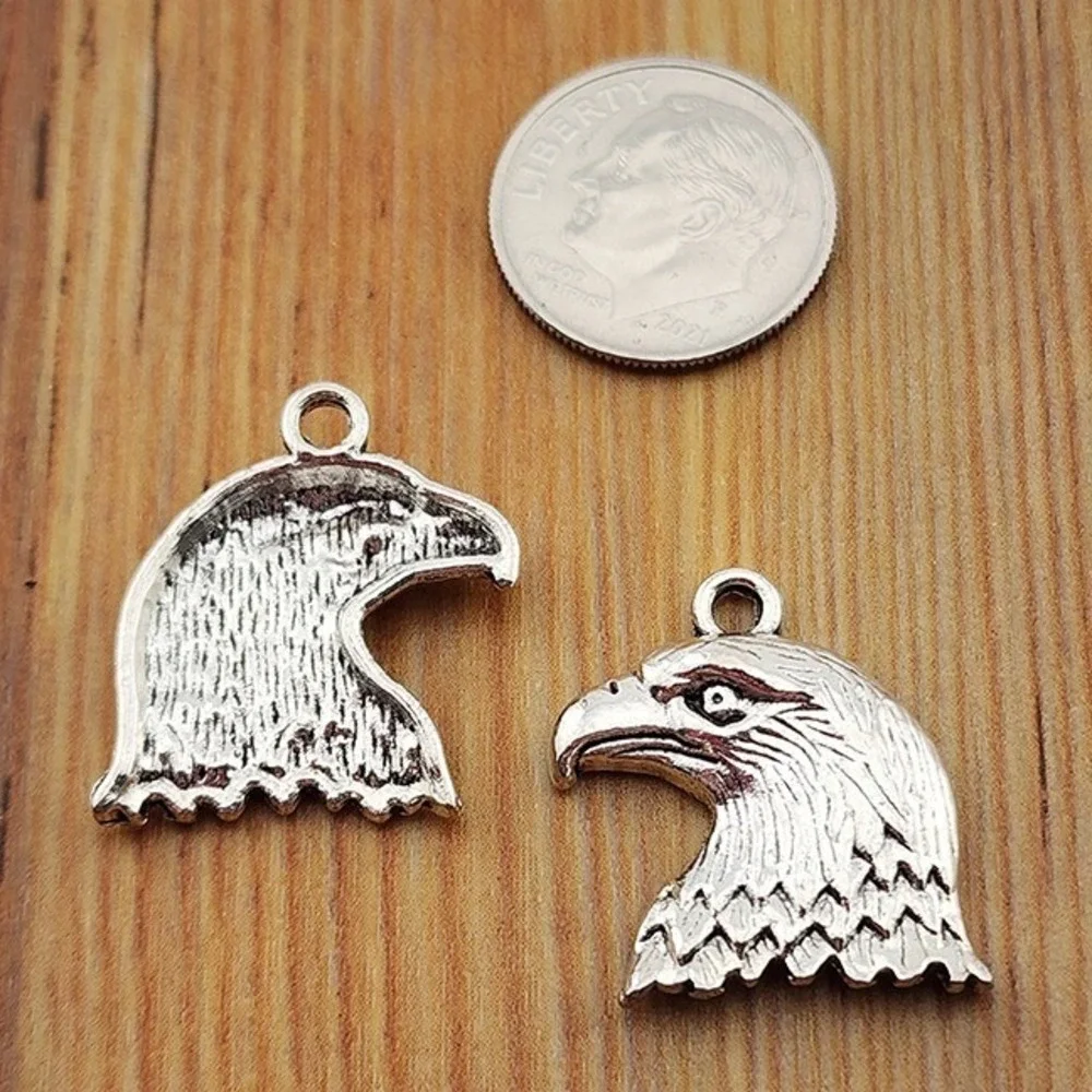6pcs Eagle Head Charms, patriotic, jewelry making‎ supplies